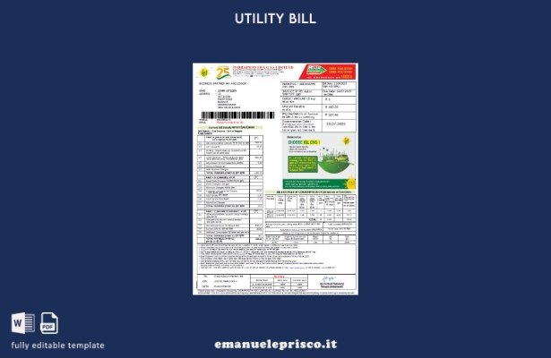 modello word di bolletta del gas India Indraprastha stile verificato